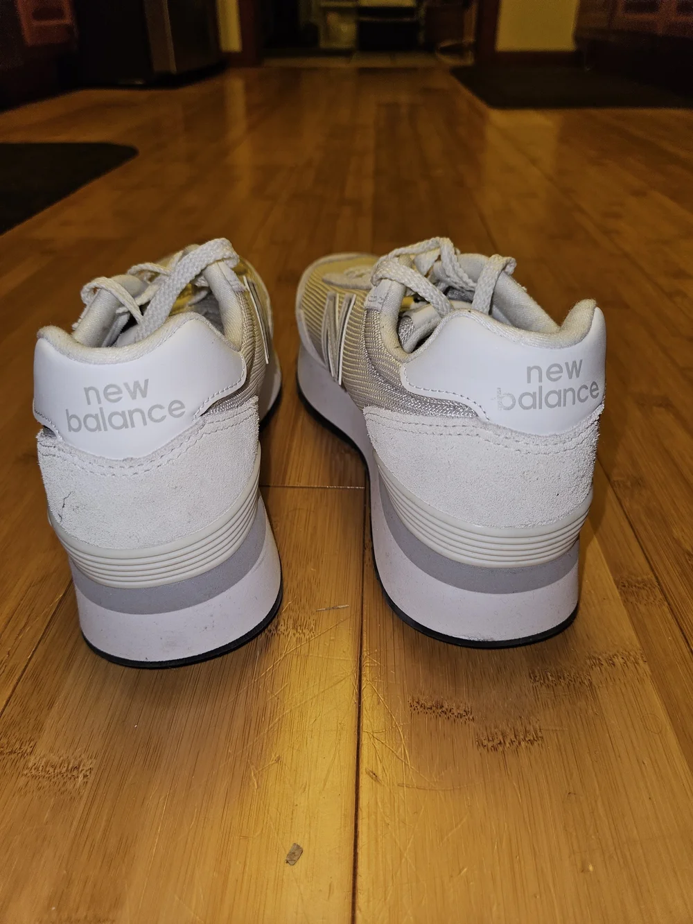 New Balance 515H Platform Sneakers in a white and grey